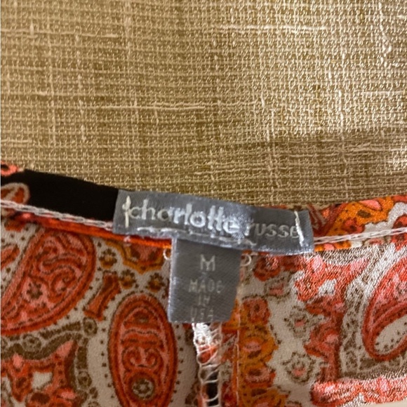 Charlotte Russe Kimono size Medium orange, black, pink, brown pattern - Picture 3 of 4